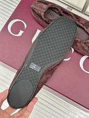 Gucci Prima Ballet Flat In Dark Brown Nubuck Leather 875323 - 5