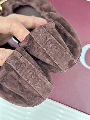 Gucci Prima Ballet Flat In Dark Brown Nubuck Leather 875323 - 2