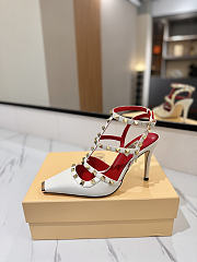 VLTN Rockstud Kidskin Pumps White 100mm - 5