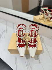 VLTN Rockstud Kidskin Pumps White 100mm - 4