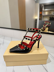 VLTN Rockstud Kidskin Pumps Black 100mm - 3