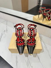 VLTN Rockstud Kidskin Pumps Black 100mm - 2
