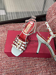VLTN Rockstud Kidskin Sandal Azure 100mm - 5