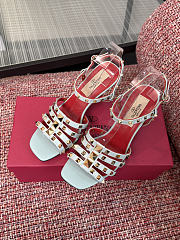 VLTN Rockstud Kidskin Sandal Azure 100mm - 3