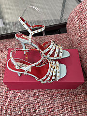 VLTN Rockstud Kidskin Sandal Azure 100mm - 2