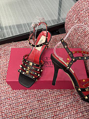 VLTN Rockstud Kidskin Sandal Black 100mm - 6