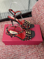 VLTN Rockstud Kidskin Sandal Black 100mm - 3