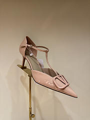 VLTN VLogo Signature D'Orsay Patent Leather Pumps Rose Cannelle 65mm - 3