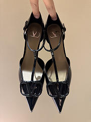 VLTN VLogo Signature D'Orsay Patent Leather Pumps Black 65mm - 2