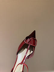 VLTN VLogo Signature D'Orsay Patent Leather Pumps Burgundy 65mm - 6