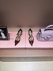 VLTN VLogo Signature D'Orsay Patent Leather Pumps Burgundy 65mm - 4