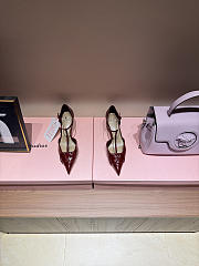 VLTN VLogo Signature D'Orsay Patent Leather Pumps Burgundy 65mm - 2