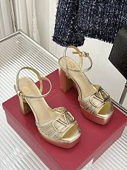 VLTN VLogo Signature Metallic Platform Sandal with Cornely Embroidery Gold 115mm - 6