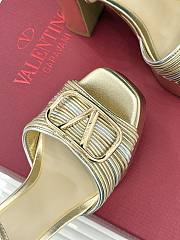 VLTN VLogo Signature Metallic Platform Sandal with Cornely Embroidery Gold 115mm - 4