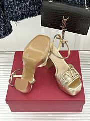 VLTN VLogo Signature Metallic Platform Sandal with Cornely Embroidery Gold 115mm - 2