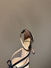 VLTN Bepointy Sandal in Patent Leather and Kidskin Pink/Black 100mm - 6