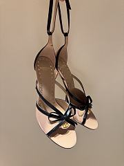 VLTN Bepointy Sandal in Patent Leather and Kidskin Pink/Black 100mm - 4