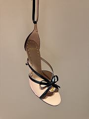 VLTN Bepointy Sandal in Patent Leather and Kidskin Pink/Black 100mm - 3