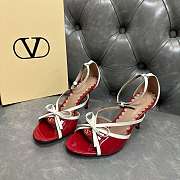 VLTN Bepointy Sandal in Patent Leather and Kidskin Red/Ivory 100mm - 6