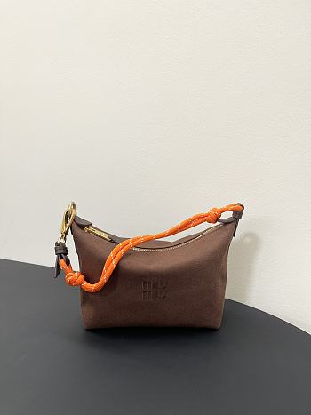 Miumiu Gabardine Pouch Brown/Orange 5NE841 - 18.5x14x10cm