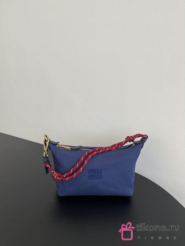 Miumiu Gabardine Pouch Blue/Red 5NE841 - 18.5x14x10cm - 1