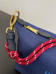 Miumiu Gabardine Pouch Blue/Red 5NE841 - 18.5x14x10cm - 3