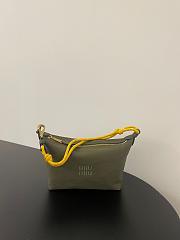 Miumiu Gabardine Pouch Green/Yellow 5NE841 - 18.5x14x10cm - 1