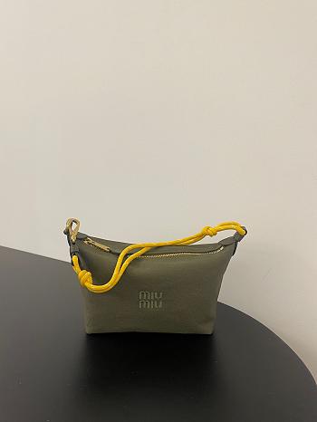 Miumiu Gabardine Pouch Green/Yellow 5NE841 - 18.5x14x10cm