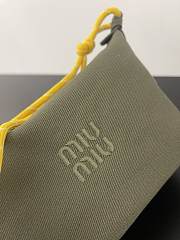 Miumiu Gabardine Pouch Green/Yellow 5NE841 - 18.5x14x10cm - 3