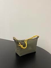 Miumiu Gabardine Pouch Green/Yellow 5NE841 - 18.5x14x10cm - 5