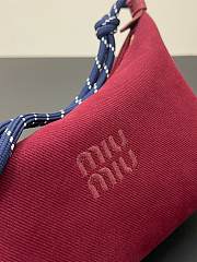 Miumiu Gabardine Pouch Cherry/Blue 5NE841 - 18.5x14x10cm - 4