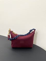 Miumiu Gabardine Pouch Cherry/Blue 5NE841 - 18.5x14x10cm - 6