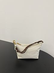 Miumiu Gabardine Pouch White/Brown 5NE841 - 18.5x14x10cm - 2