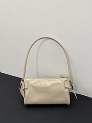 Miumiu Shiny Leather Pouch Travertine Stone 5NE029 - 21x12.5x9.5cm - 6