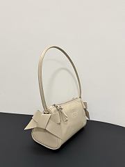 Miumiu Shiny Leather Pouch Travertine Stone 5NE029 - 21x12.5x9.5cm - 5