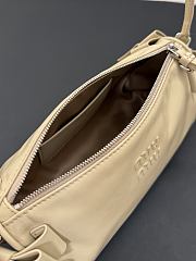 Miumiu Shiny Leather Pouch Travertine Stone 5NE029 - 21x12.5x9.5cm - 4