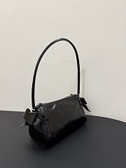 Miumiu Shiny Leather Pouch Black 5NE029 - 21x12.5x9.5cm - 6