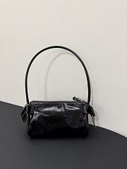 Miumiu Shiny Leather Pouch Black 5NE029 - 21x12.5x9.5cm - 3