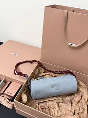 Miumiu Gabardine Pouch Light Blue/Red 5NE853 - 22x9x9cm - 3