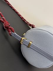 Miumiu Gabardine Pouch Light Blue/Red 5NE853 - 22x9x9cm - 2