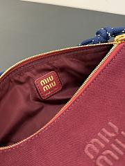 Miumiu Gabardine Pouch Cherry/Blue 5NE853 - 22x9x9cm - 3