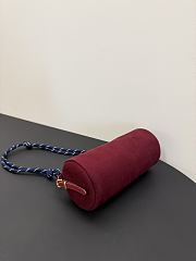Miumiu Gabardine Pouch Cherry/Blue 5NE853 - 22x9x9cm - 2