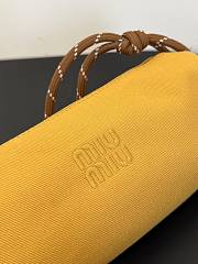 Miumiu Gabardine Pouch Yellow/Brown 5NE853 - 22x9x9cm - 5