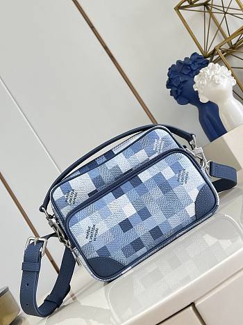 LV Nil Bag Damoflage Canvas Indigo Blue M28606 - 25x17.5x11cm