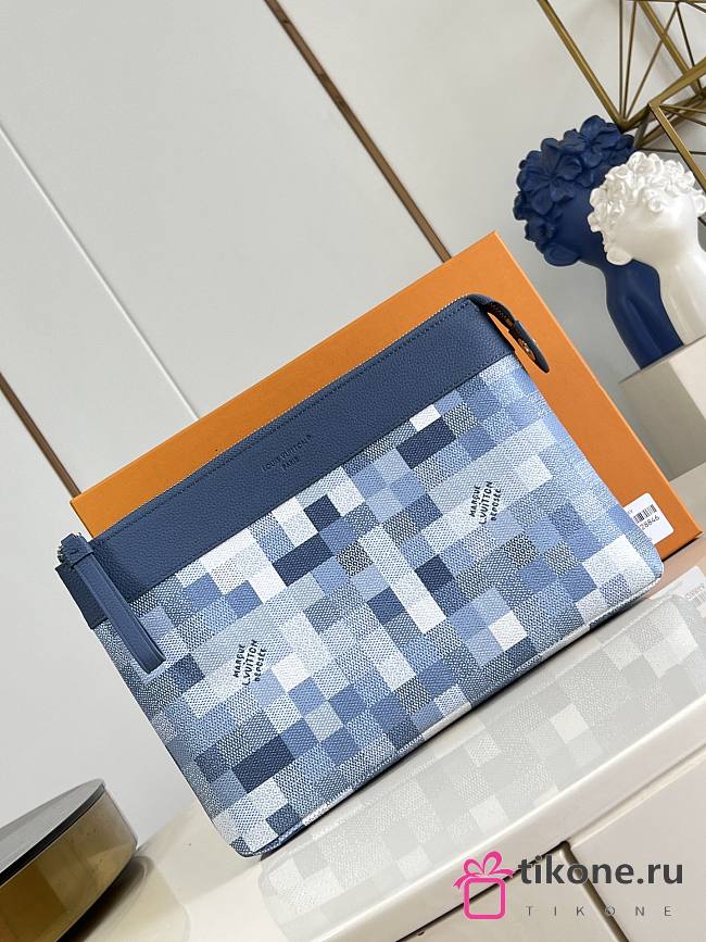 LV Pochette Voyage Souple Pouch Damoflage Canvas Indigo Blue M28846 - 33.5x26x5.5cm - 1