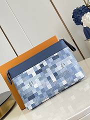 LV Pochette Voyage Souple Pouch Damoflage Canvas Indigo Blue M28846 - 33.5x26x5.5cm - 5