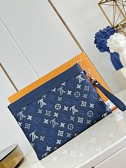 LV Pochette To-Go Bag Monogram Shadow Calfskin Leather Navy Blue M28913 - 30x21.5x1cm - 5