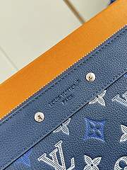 LV Pochette To-Go Bag Monogram Shadow Calfskin Leather Navy Blue M28913 - 30x21.5x1cm - 4