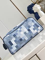 LV Dopp Kit Toiletry Bag  Damoflage Canvas Indigo Blue M28847 - 28x15x16.5cm - 1