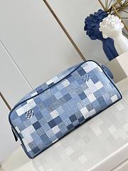 LV Dopp Kit Toiletry Bag  Damoflage Canvas Indigo Blue M28847 - 28x15x16.5cm - 5